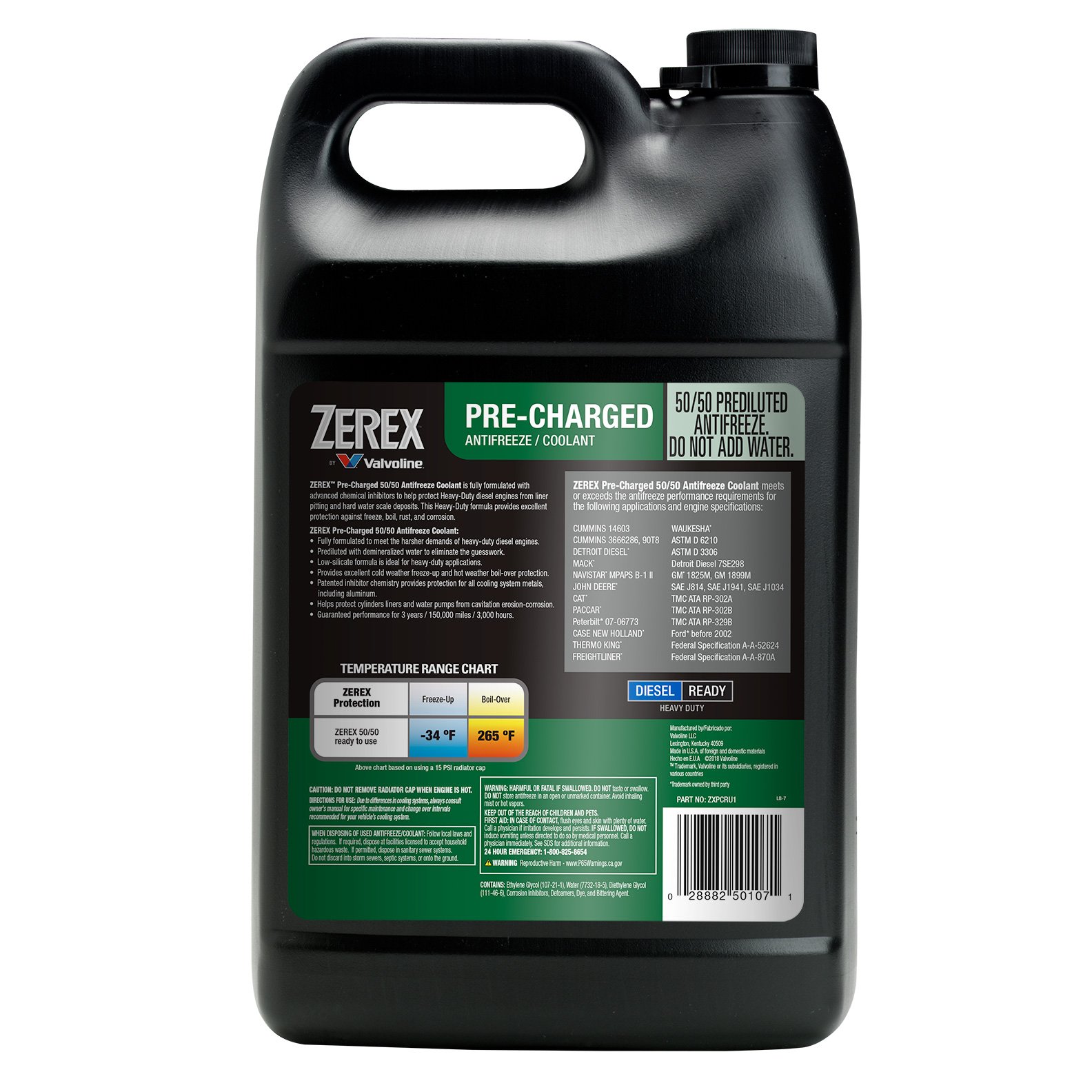 green　50ml × 10 Zerex™ Heavy Duty Pre-Charged Green - Valvoline™ Global